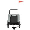 Pet Bike Trailer Gray and Black Oxford Fabric and Iron